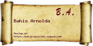 Bahis Arnolda névjegykártya